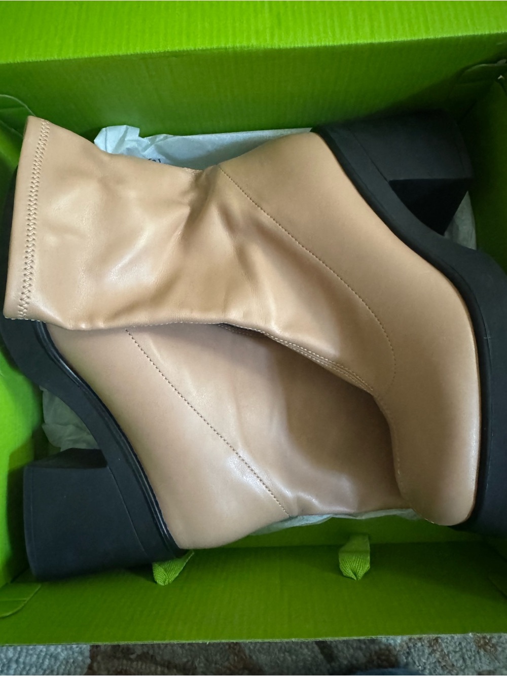 Call It Spring Blush Nude Platform Block Heel Ankle Boots